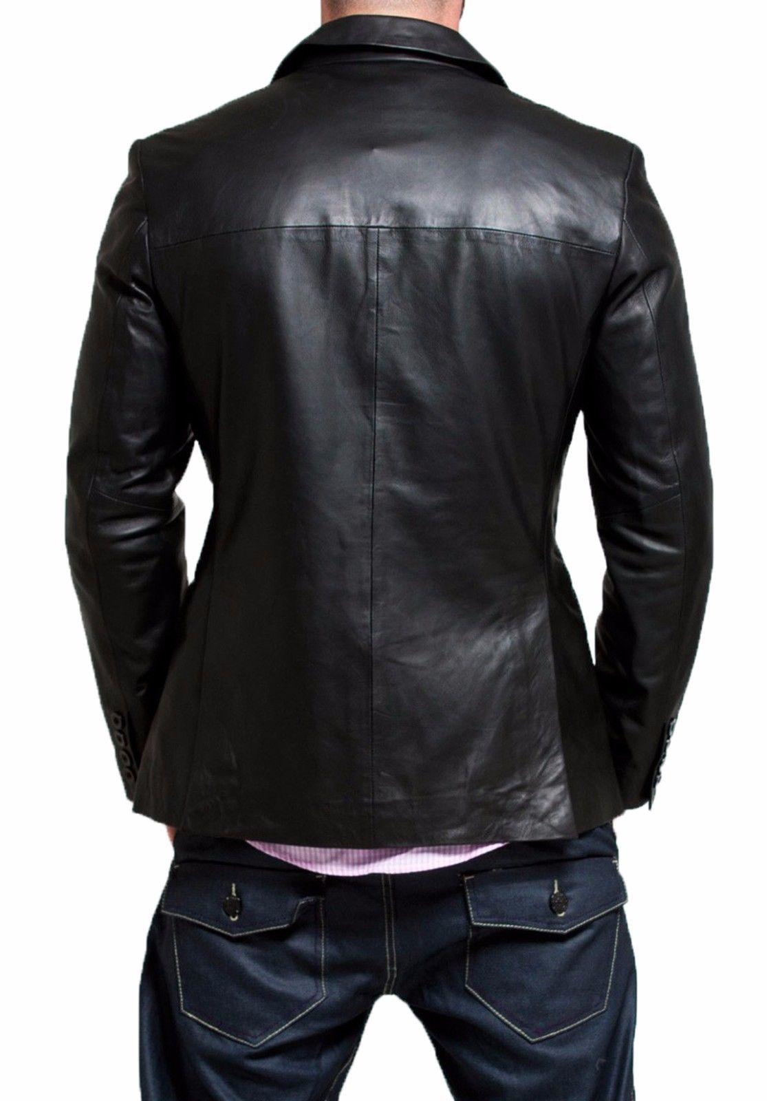 Men's TWO BUTTON Stylish Leather Blazer TB012 - Leather Safari