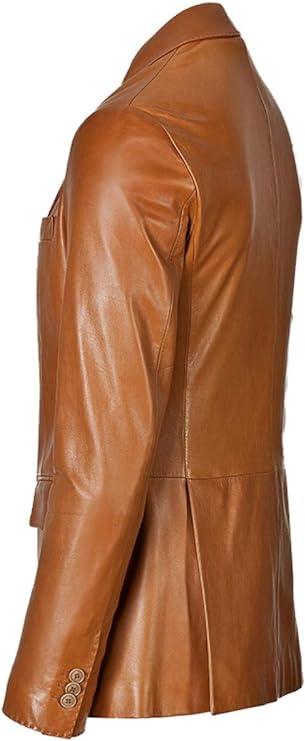 Men's TWO BUTTON Leather Blazer TB007 - Leather Safari