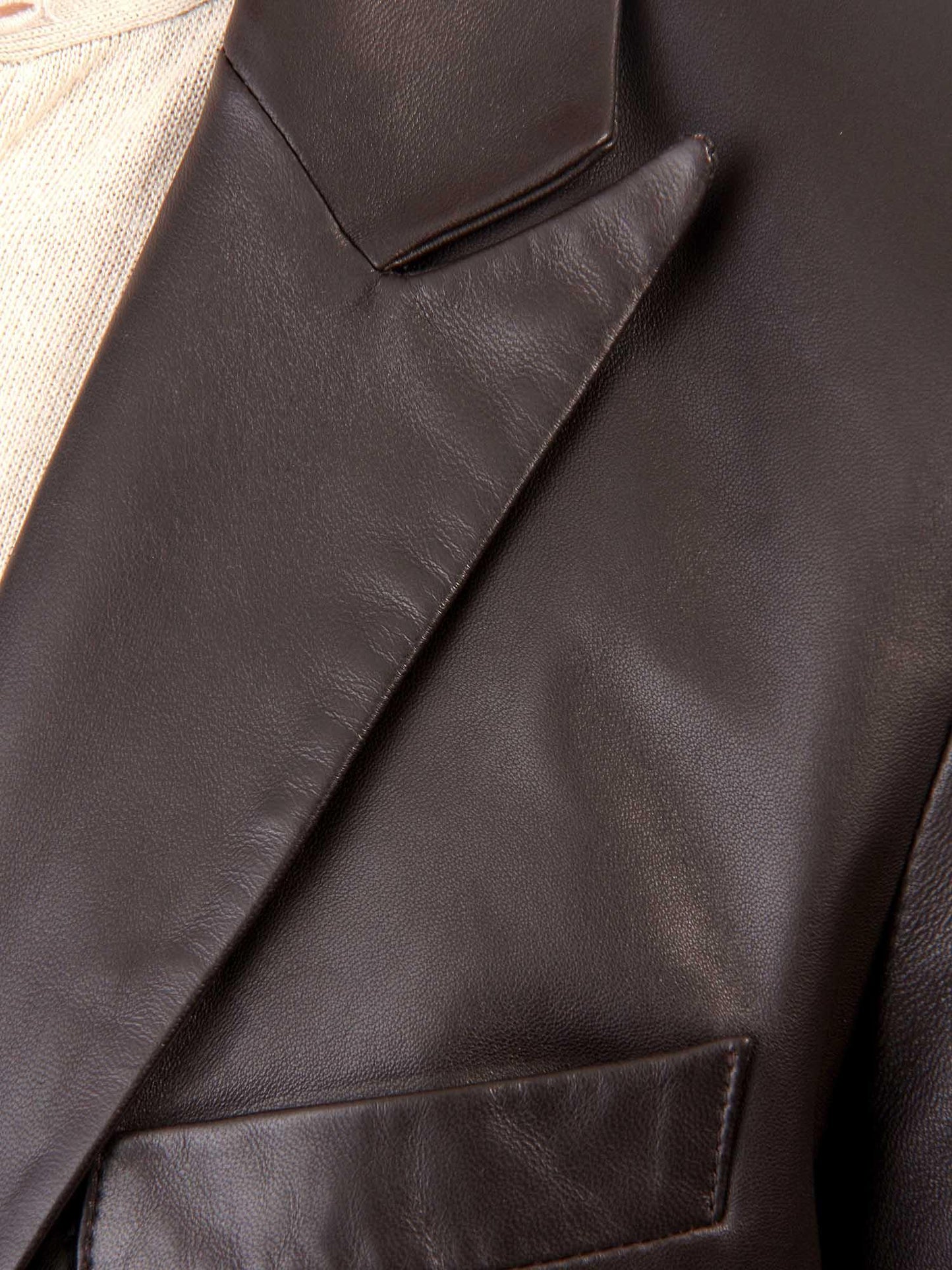 Men's TWO BUTTON Dark Brown Leather Blazer TB014 - Leather Safari
