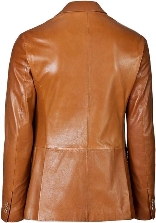 Men's TWO BUTTON Leather Blazer TB007 - Leather Safari