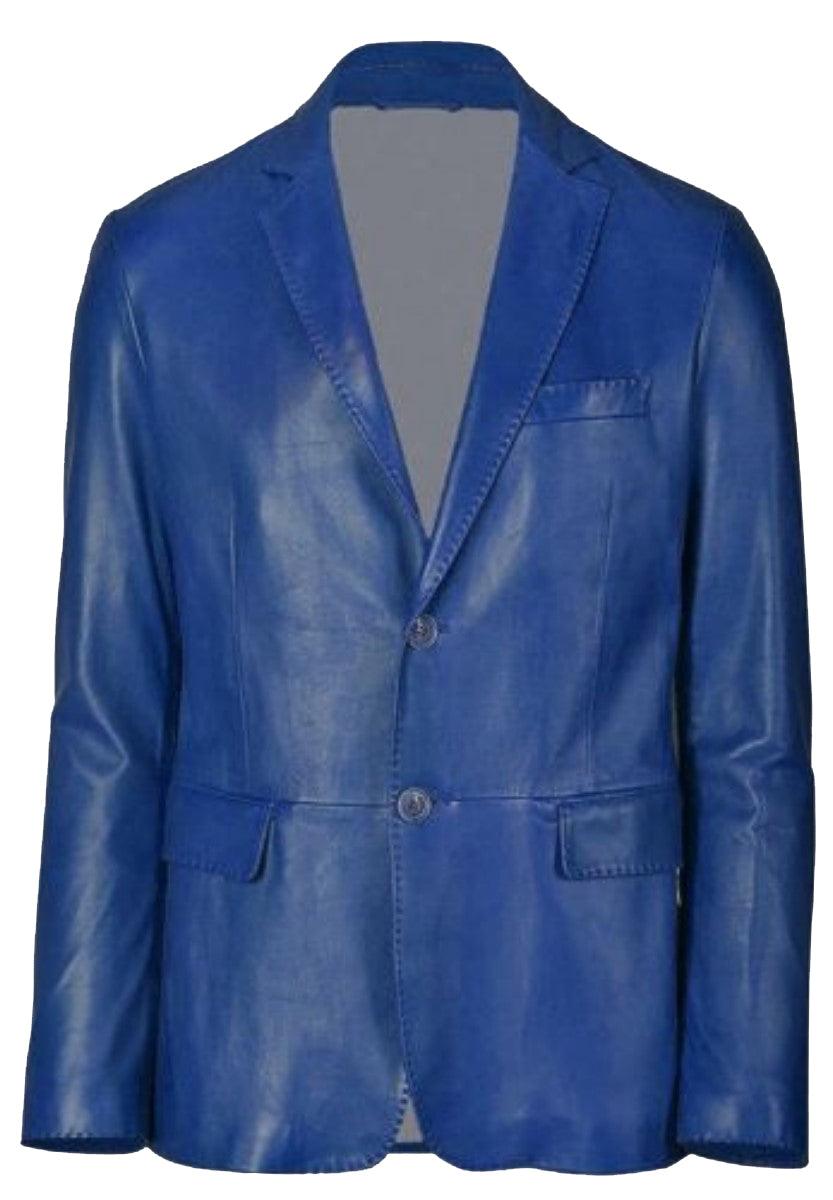Men's TWO BUTTON Leather Blazer TB007 - Leather Safari