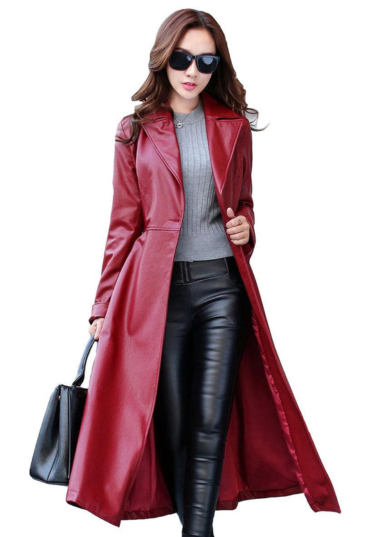 Women's Leather Trench Coat TC01 - Leather Safari