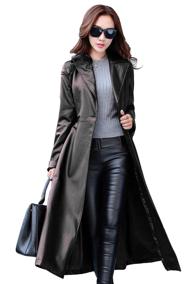 Women's Leather Trench Coat TC01 - Leather Safari