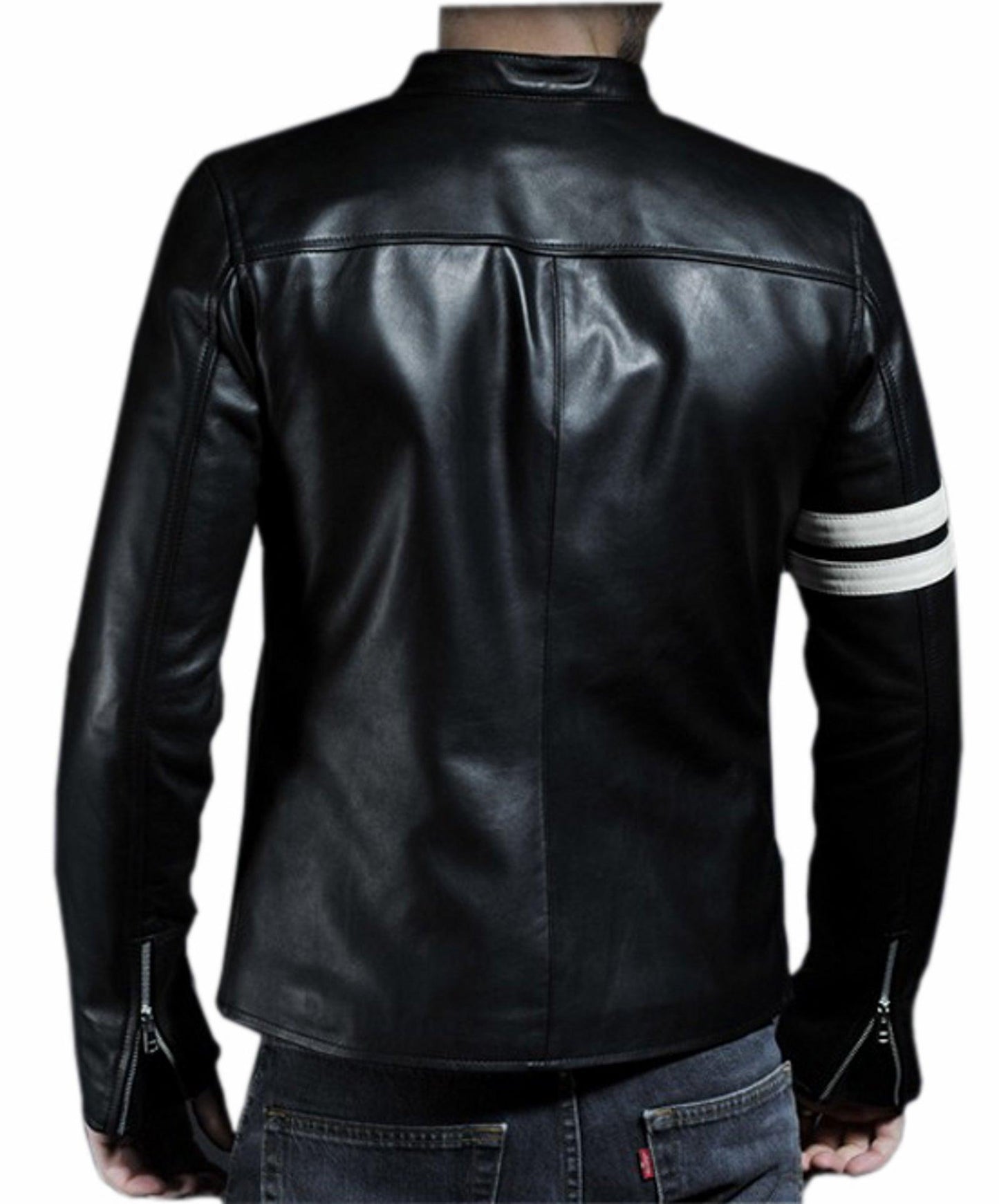 Men's Motorcycle Leather Jacket Black MJ003 - Leather Safari