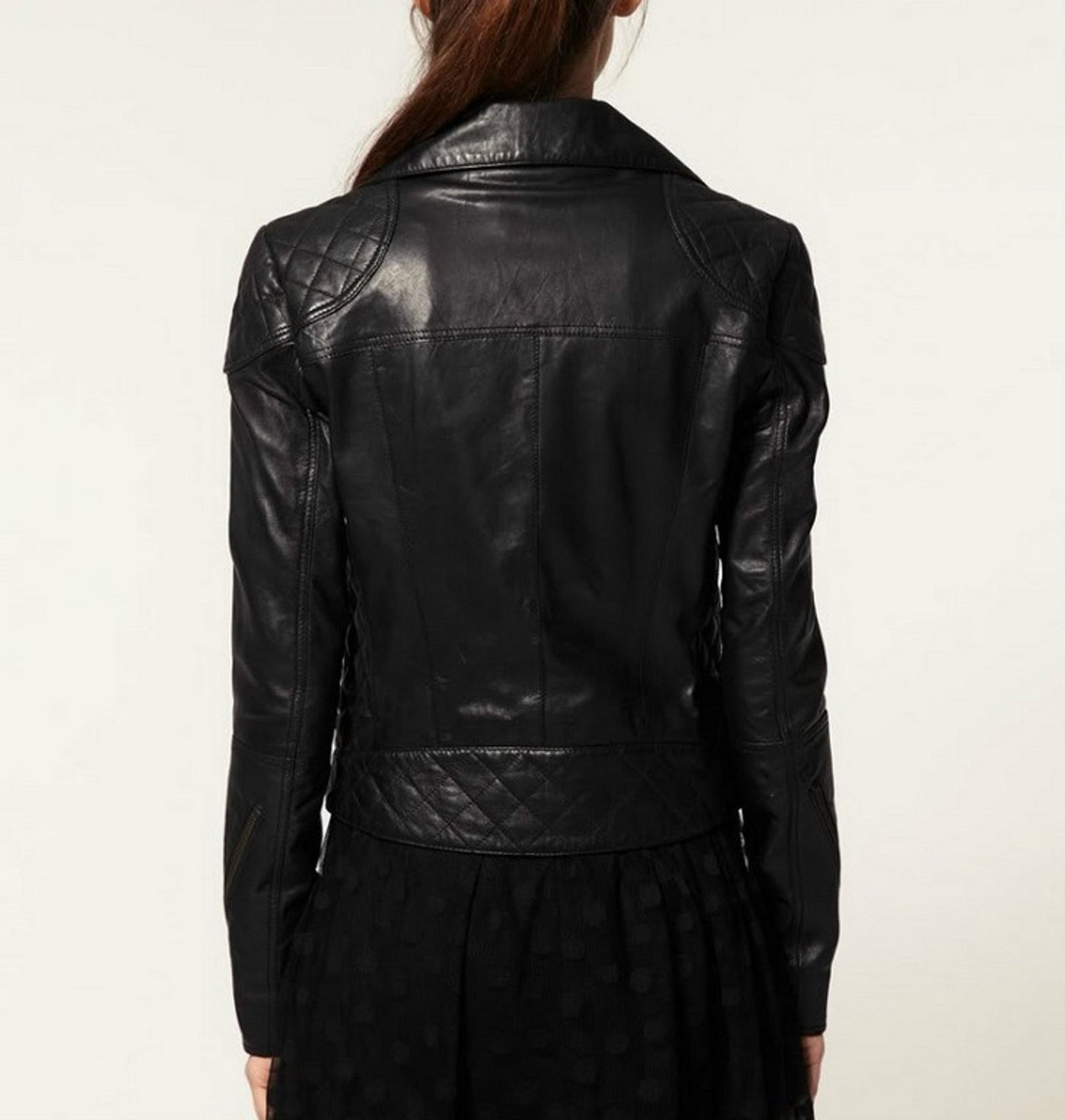Women's Genuine Leather Motorcycle Jacket Black WJ016 - Leather Safari