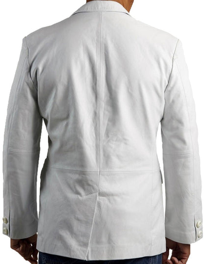 Men's TWO BUTTON Leather Blazer TB002 - Leather Safari
