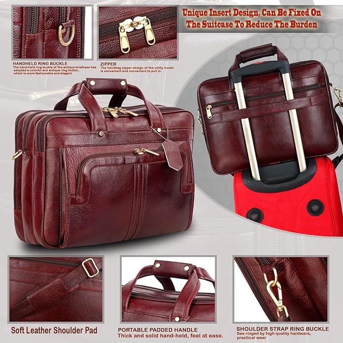 Premium Leather Office & Messenger Bag LB002 - Leather Safari