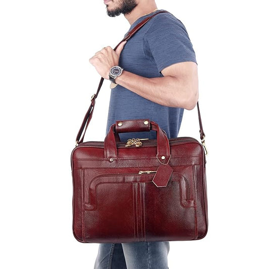 Premium Leather Office & Messenger Bag LB002 - Leather Safari