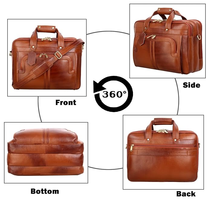 Premium Leather Office & Messenger Bag LB003 - Leather Safari