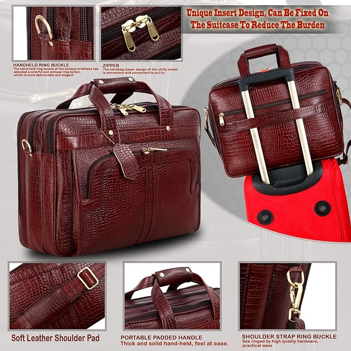 Premium Leather Office & Messenger Bag LB001 - Leather Safari