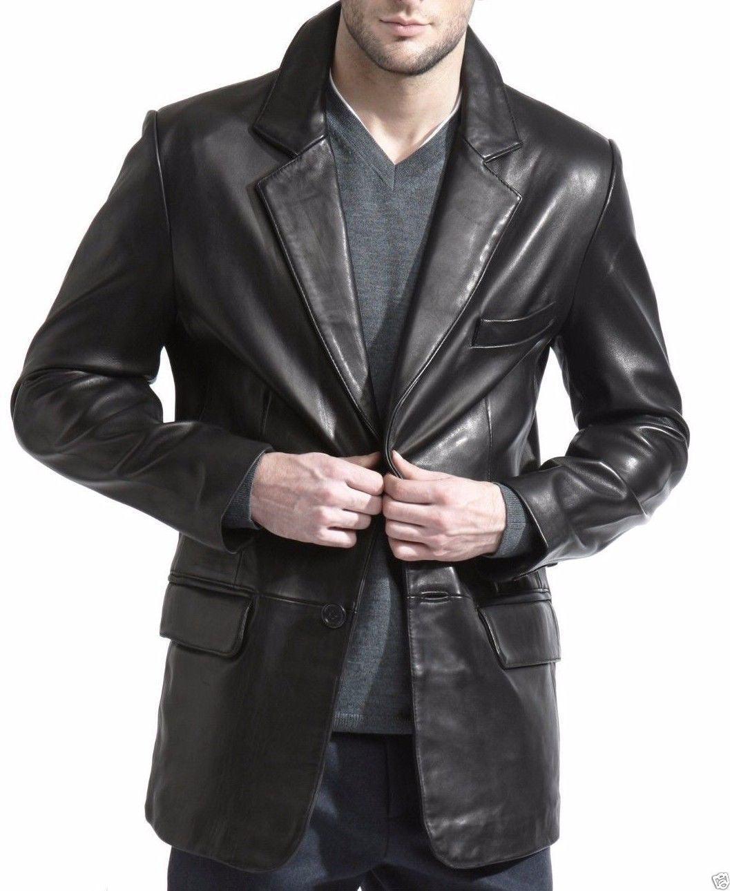 Men's TWO BUTTON Leather Blazer TB009 - Leather Safari
