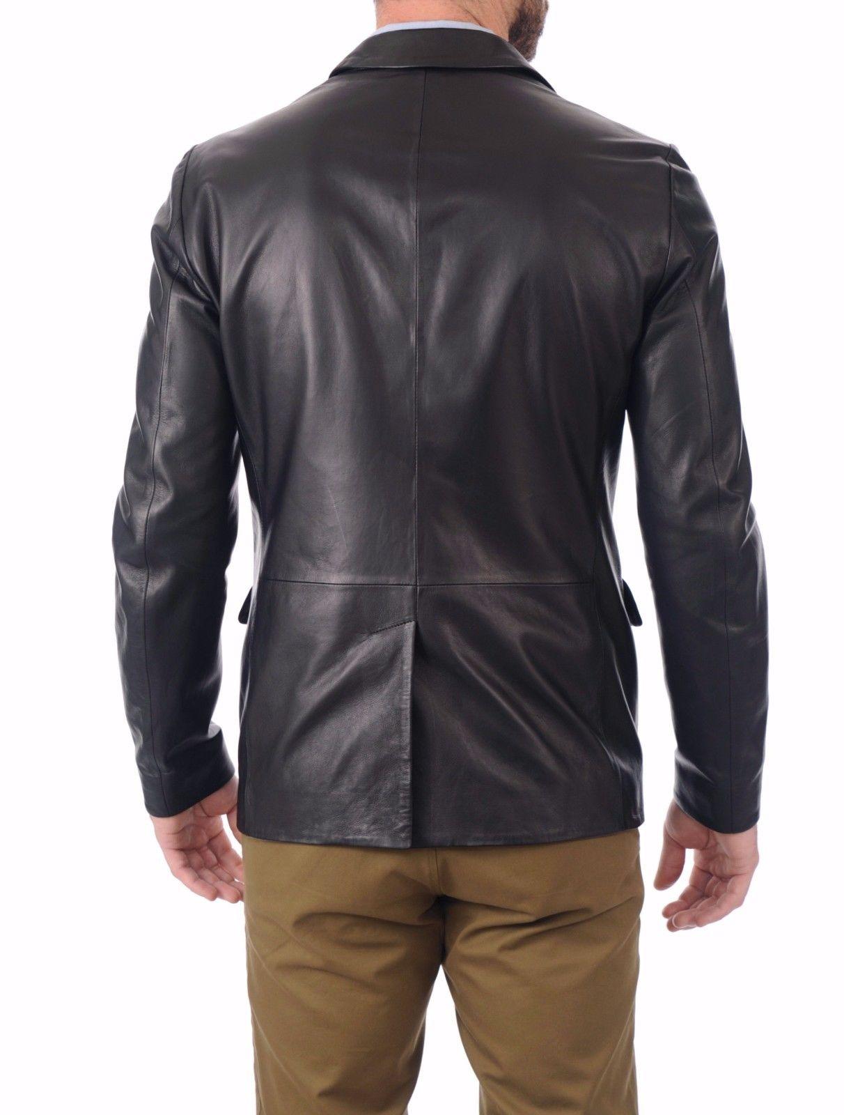 Men's TWO BUTTON Leather Blazer TB013 - Leather Safari