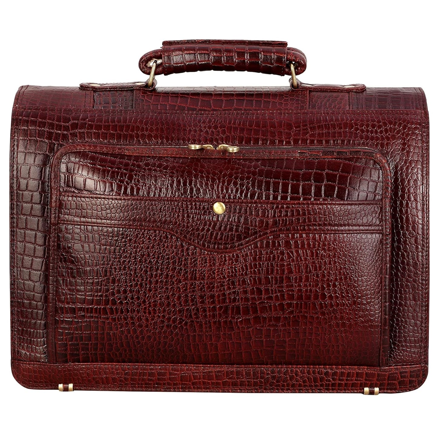 Premium Croc Brown Leather Office & Messenger Bag LB008 - Leather Safari