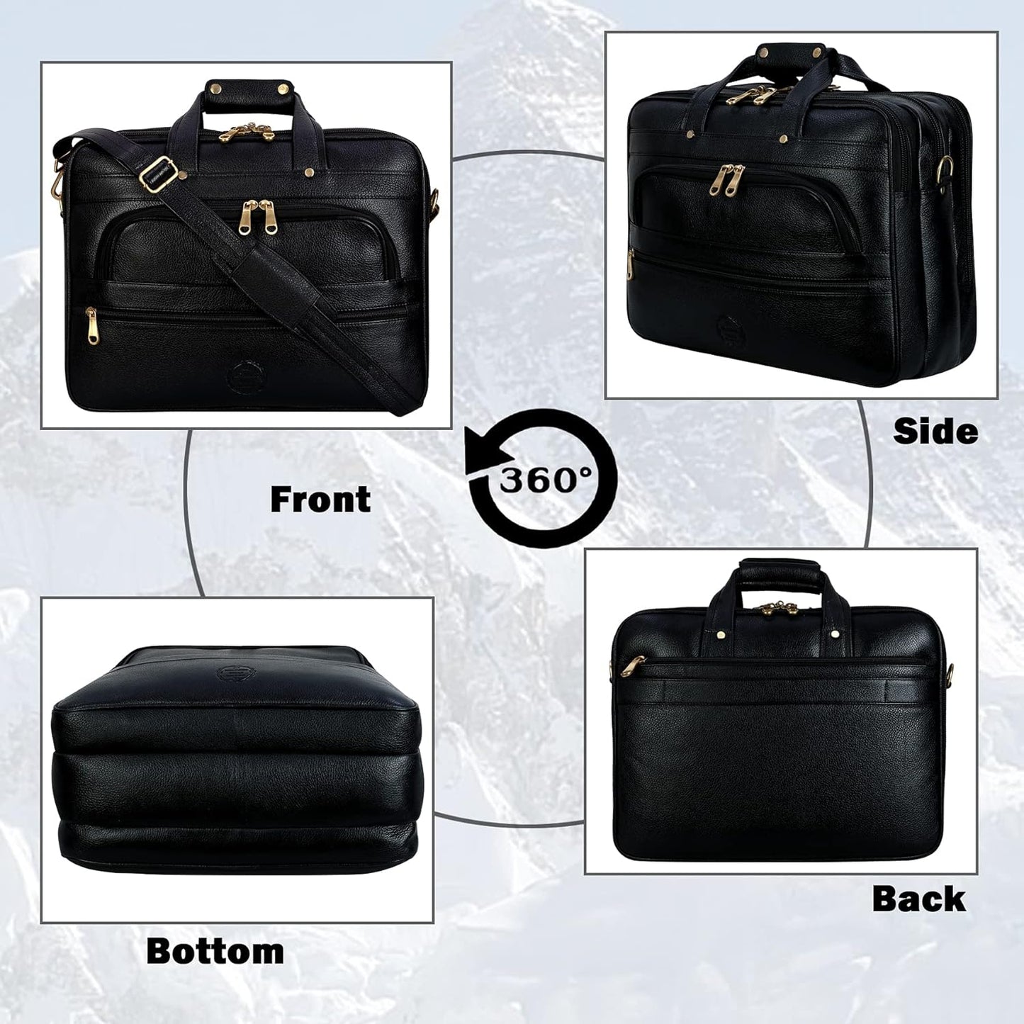 Premium Leather Office & Messenger Bag LB010 - Leather Safari