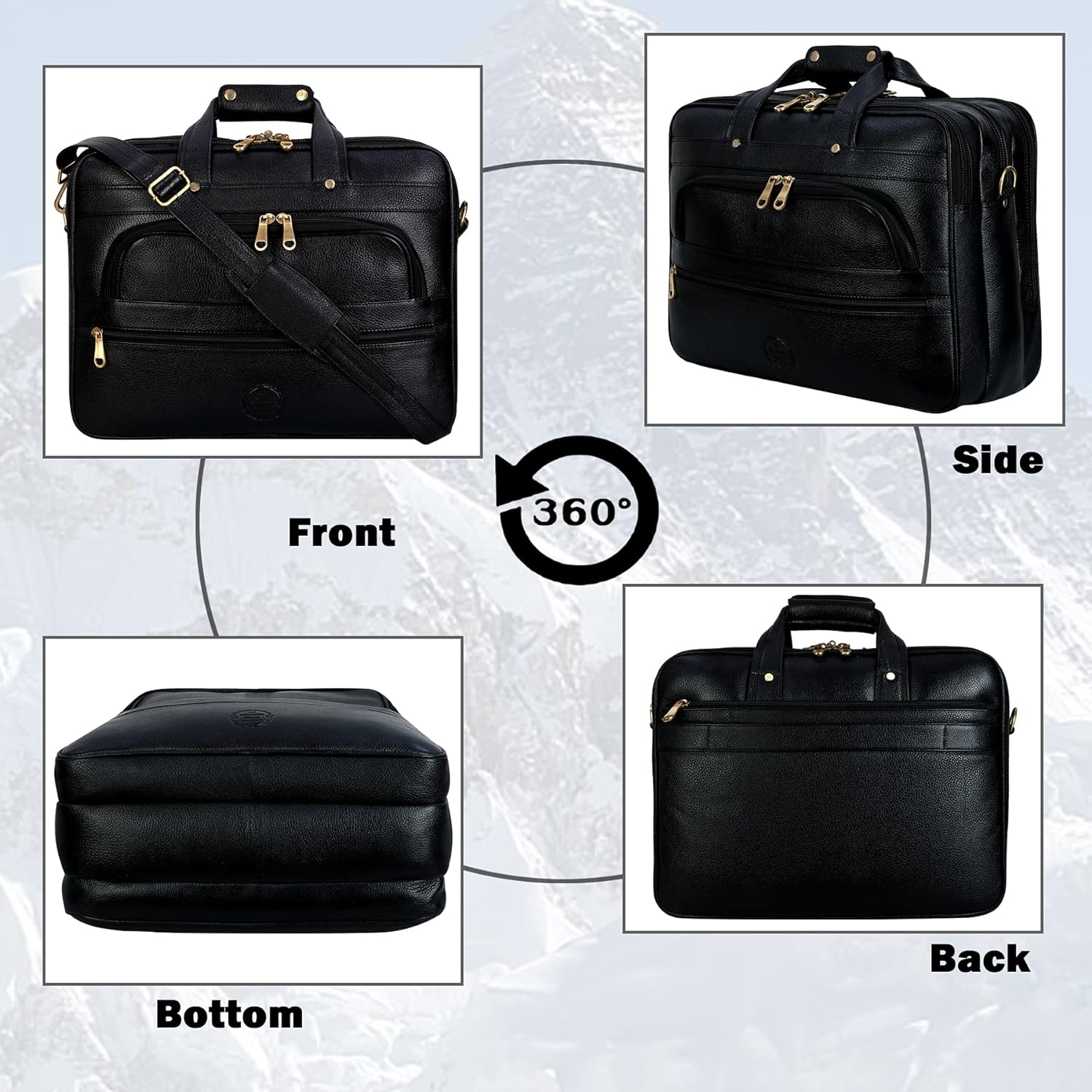 Premium Leather Office & Messenger Bag LB010 - Leather Safari