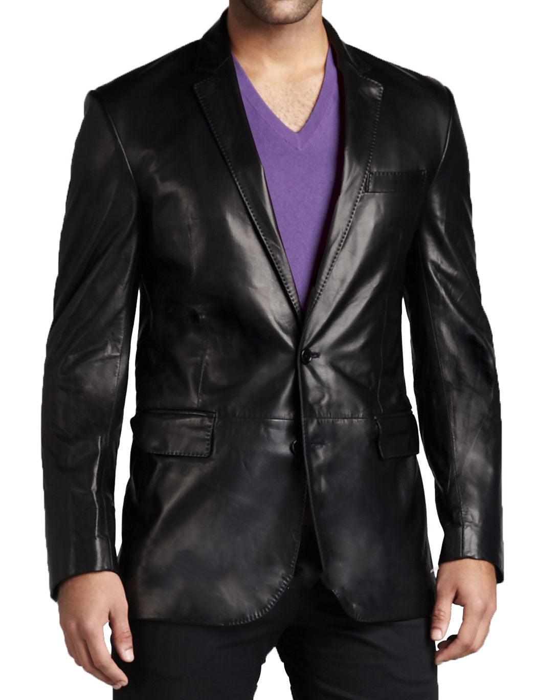 Men's TWO BUTTON Leather Blazer TB001 - Leather Safari