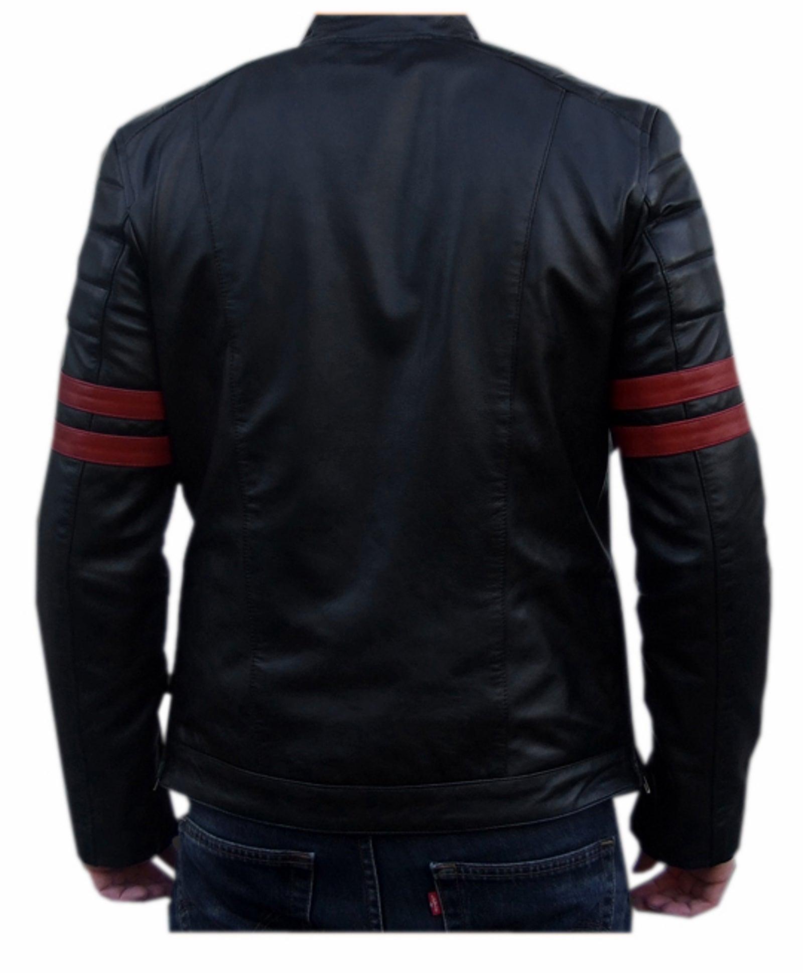 Men's Motorcycle Leather Jacket Black MJ002 - Leather Safari