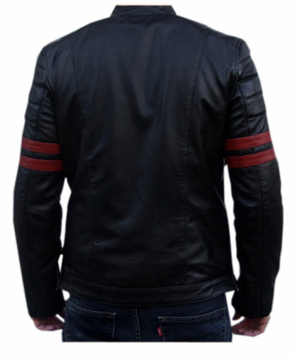 Men's Motorcycle Leather Jacket Black MJ002 - Leather Safari