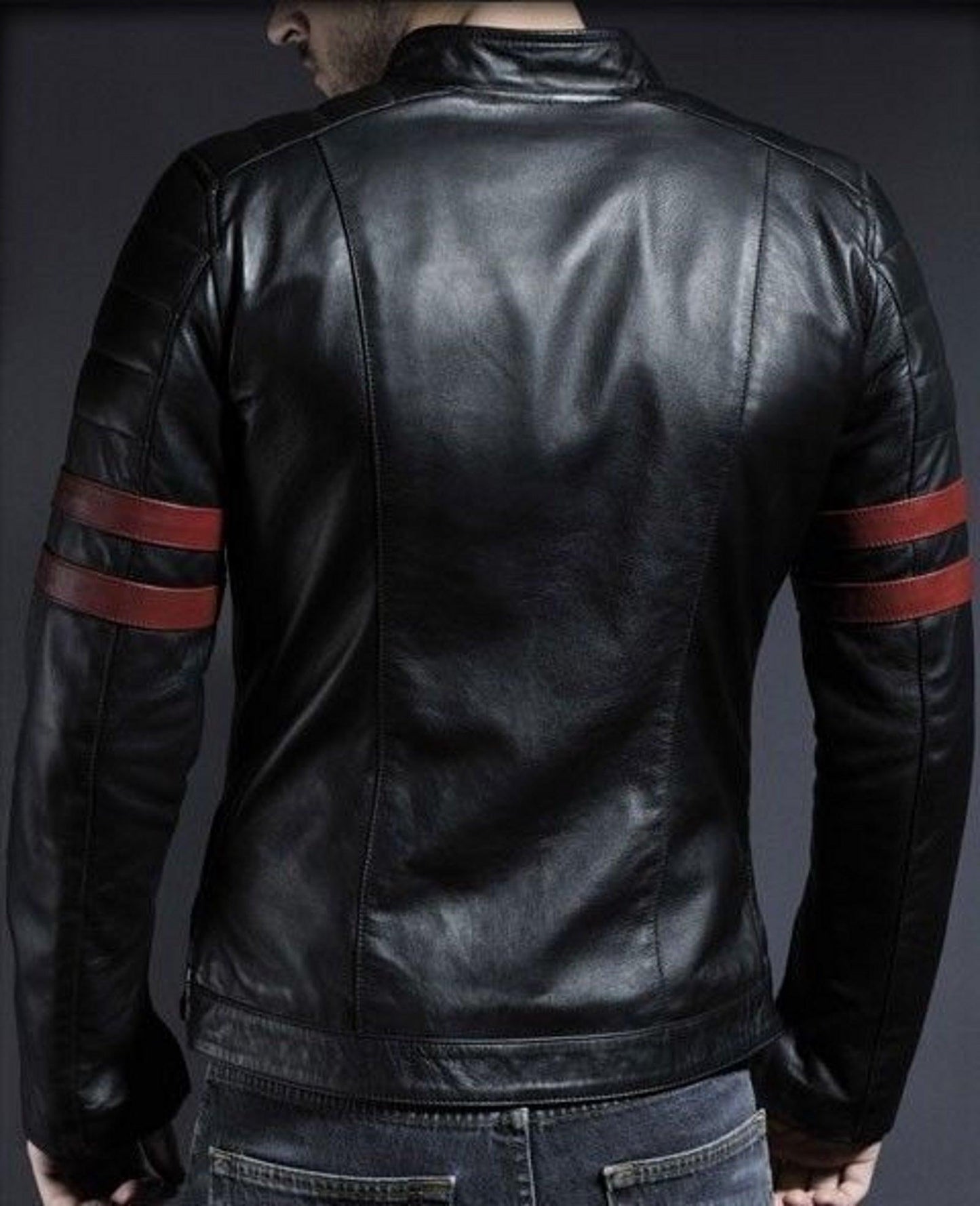 Men's Motorcycle Leather Jacket Black MJ005 - Leather Safari
