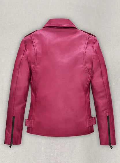 Jessica Alba Hot Pink Leather Jacket
