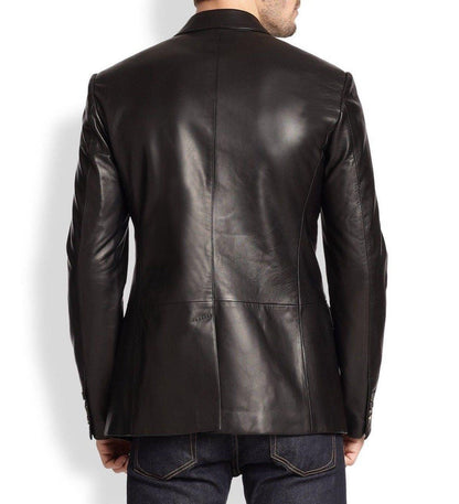 Men's TWO BUTTON Leather Blazer TB010 - Leather Safari