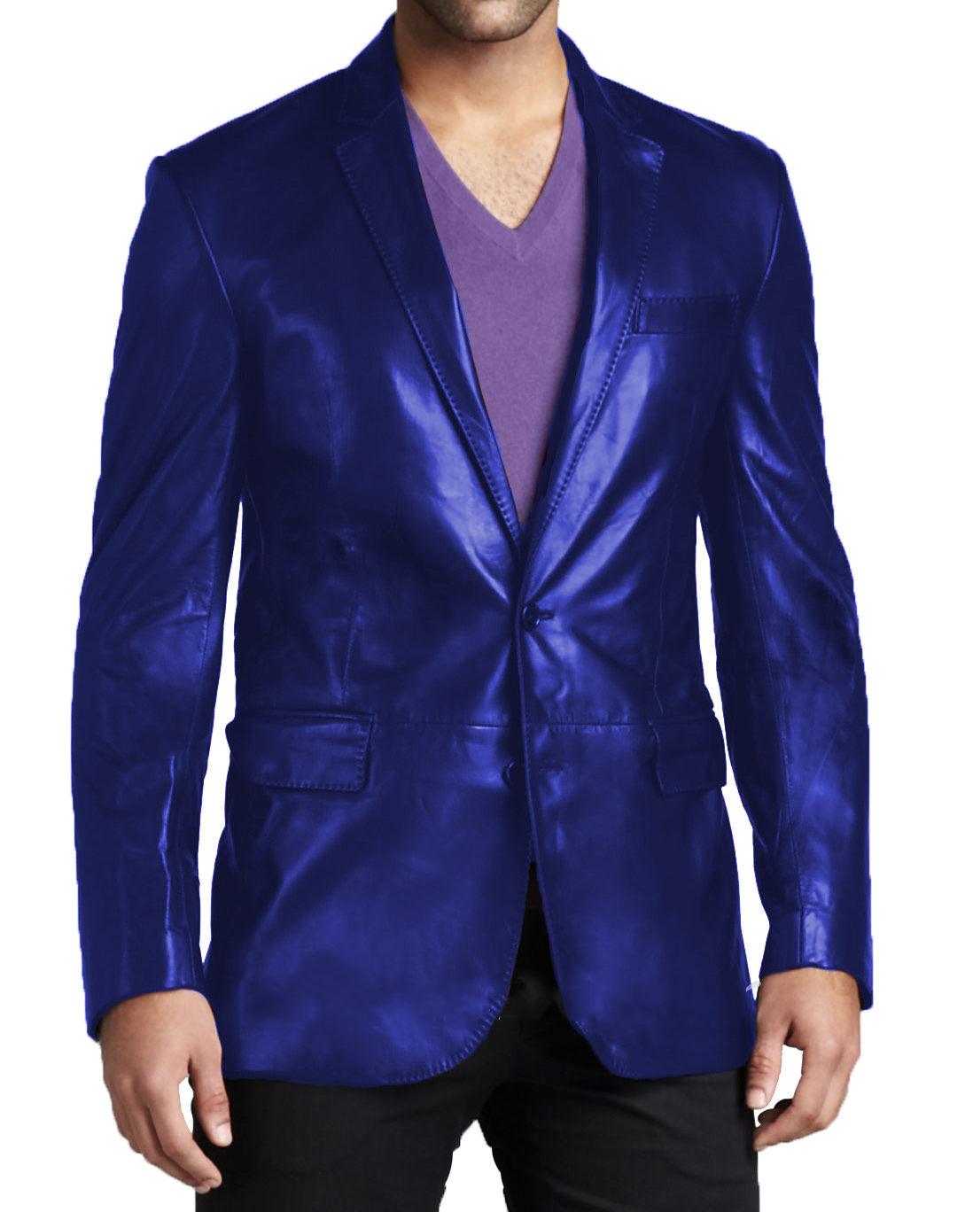 Men's TWO BUTTON Leather Blazer TB001 - Leather Safari