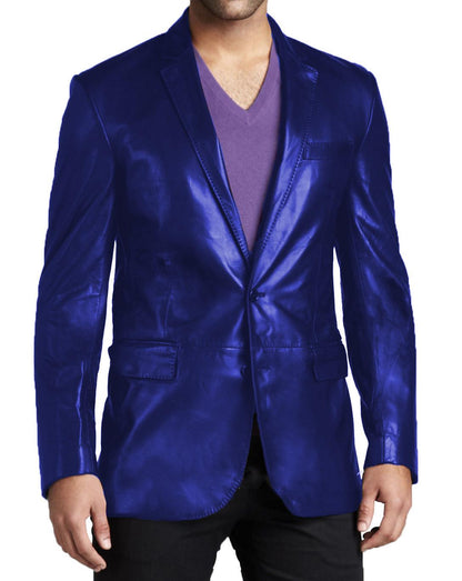 Men's TWO BUTTON Leather Blazer TB001 - Leather Safari